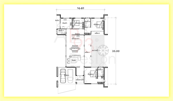 แปลนบ้านโมเดิร์นลอฟท์ แปลนบ้านชั้นเดียว AR40
