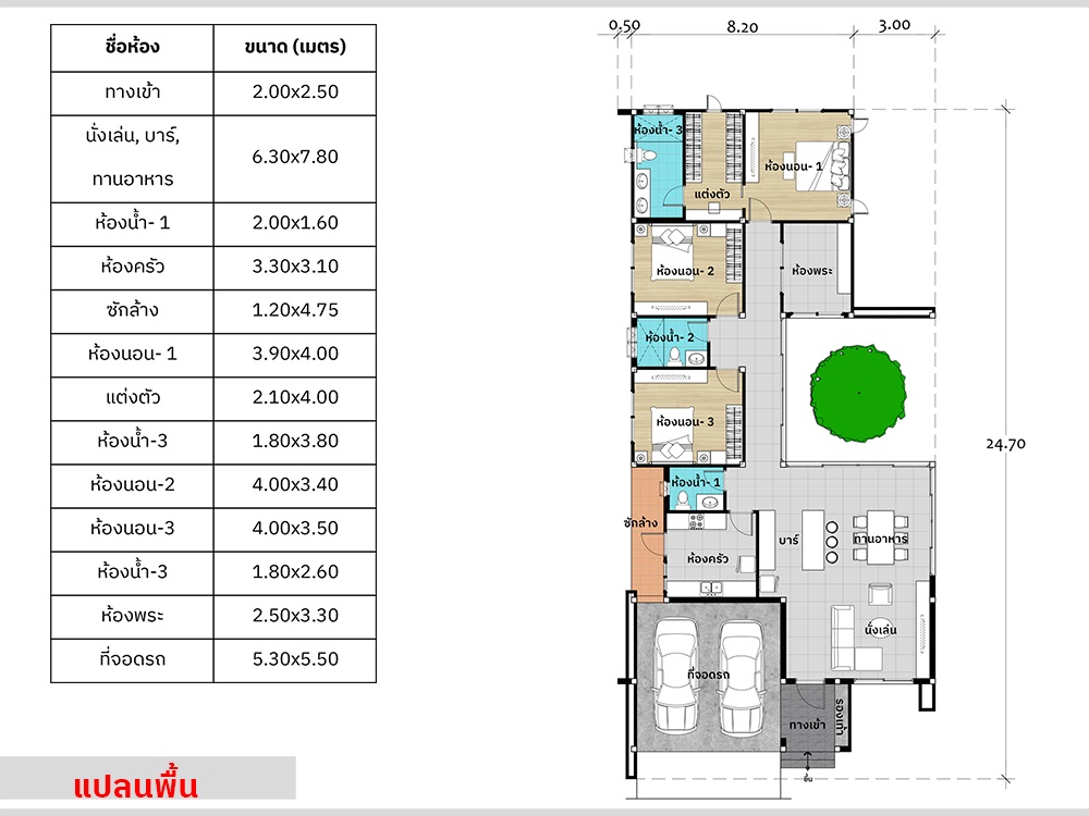 แปลนแบบบ้านโมเดิร์น AR92