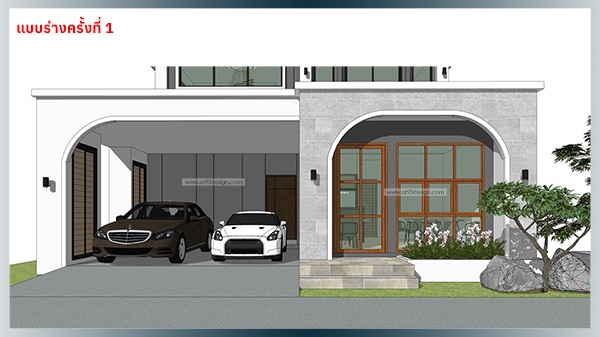 งานออกแบบบ้าน 2 ชั้น + ร้านค้า
