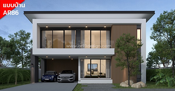 แบบบ้าน 2 ชั้น 4 ห้องนอน AR86