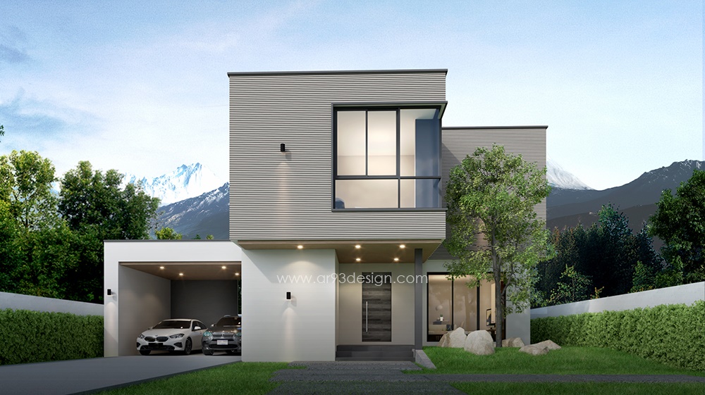 แบบบ้านโมเดิร์น 2 ชั้น รหัส AR87