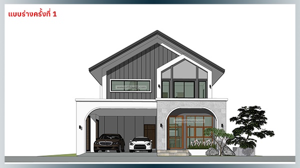 งานออกแบบบ้าน 2 ชั้น + ร้านค้า