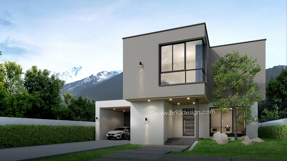 แบบบ้านโมเดิร์น 2 ชั้น รหัส AR87-2